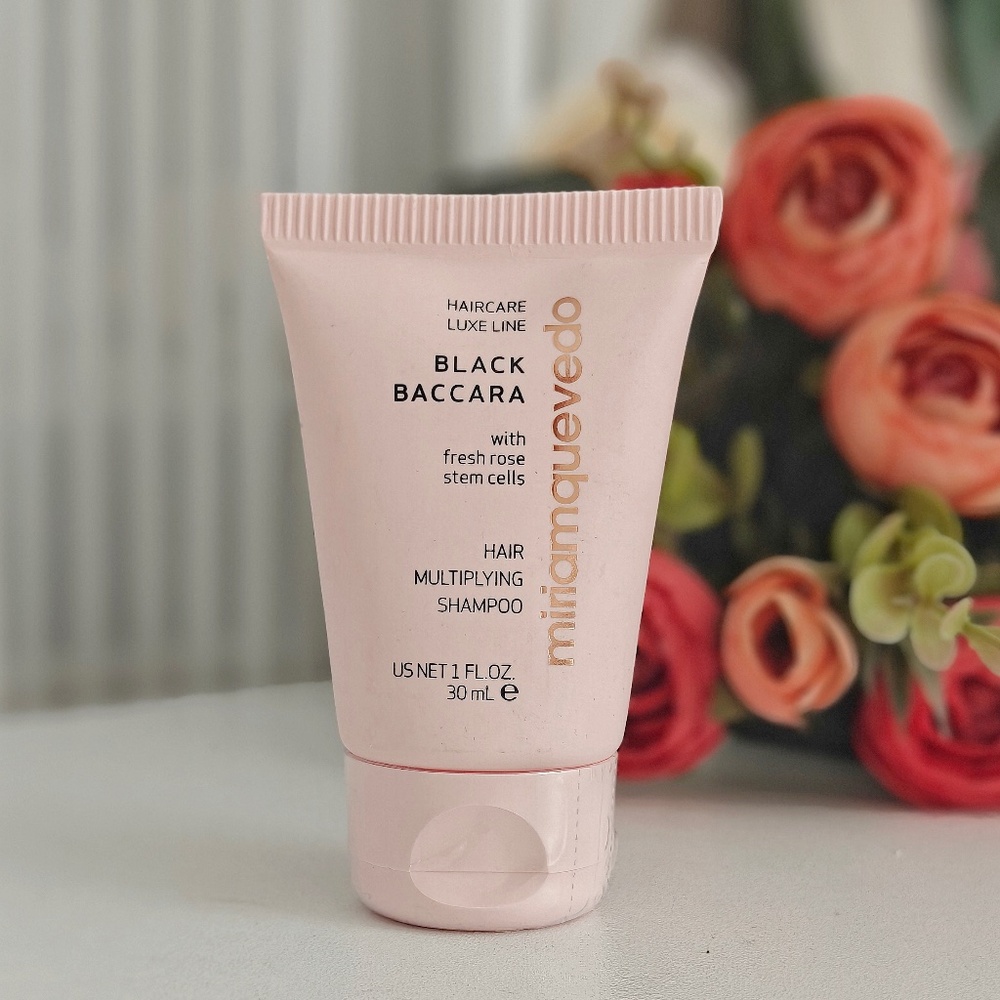 New MIRIAM QUEVEDO Black Baccara Hair Multiplying Shampoo Travel size 1oz/30ml